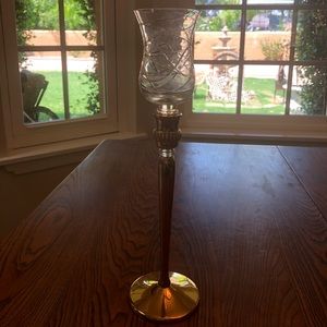 Partylite Vintage Brass/Glass Candlestick